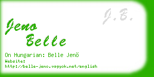 jeno belle business card